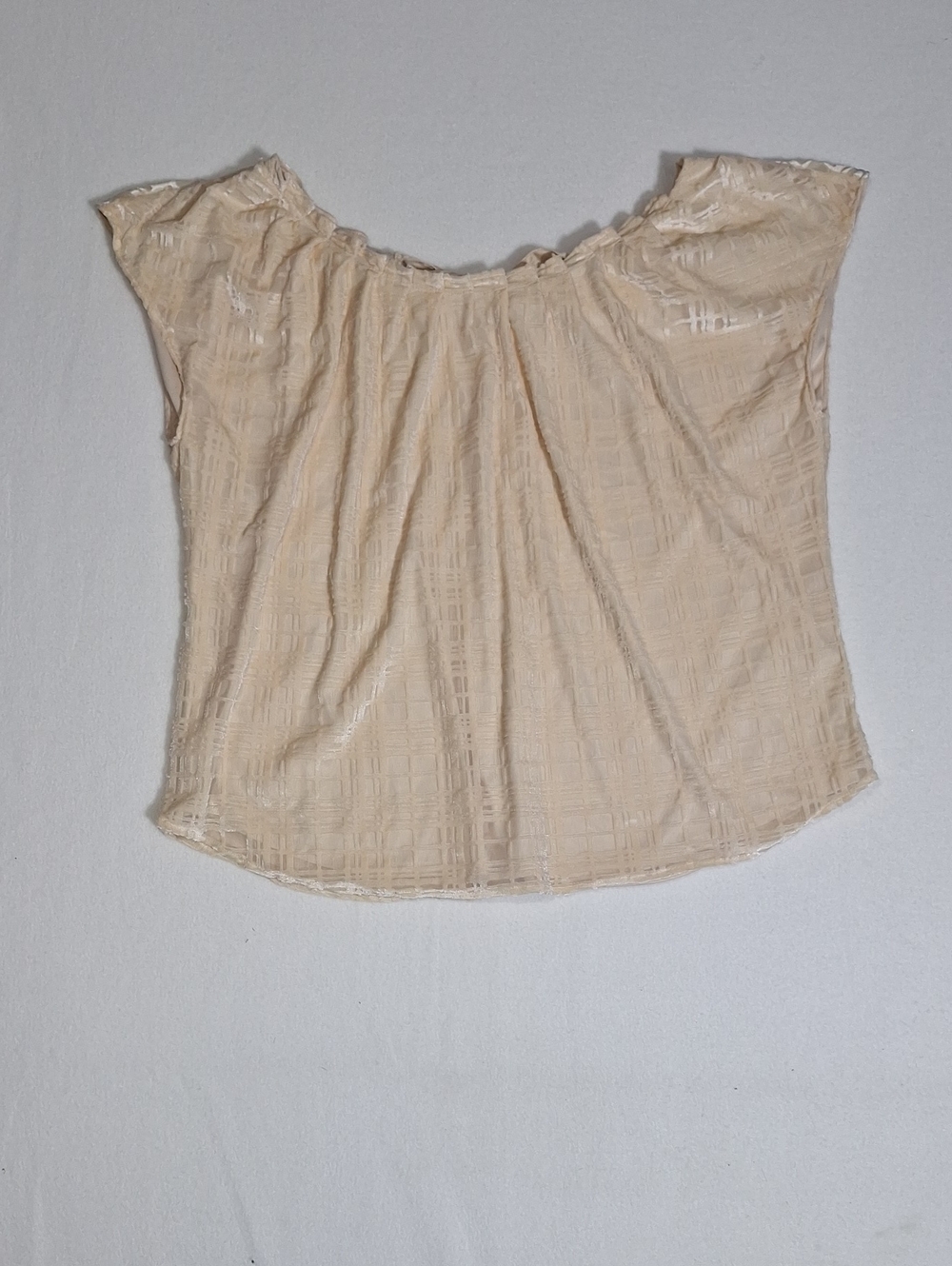 LC Lauren Conrod Felt Square Texture Sheer Blouse